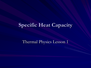 Thermal Physics Specific Heat Capacity