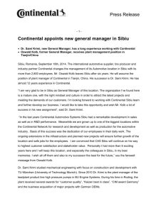 Continental appoints new general manager in Sibiu