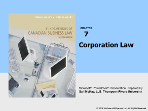 Essentials of Canadian Business Law - Lecture Slides