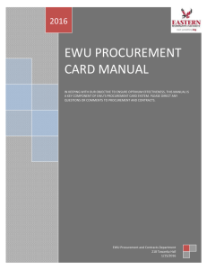 Procurement Card Manual - EWU - Eastern Washington University