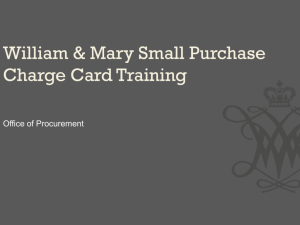 SPCC Monthly Training for New Cardholders and Approvers
