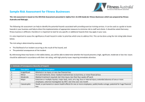 Sample Risk Assessment for Fitness Businesses