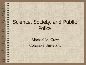 Science, Society, and Public Policy