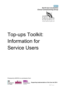 Top Ups Toolkit: Information for Service Users