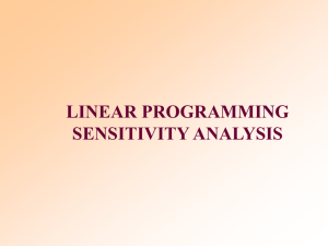 Linear Programming Sensitivity Analysis