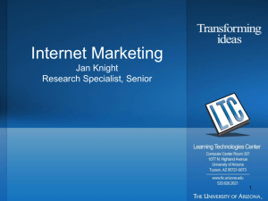 Internet Marketing - University of Arizona