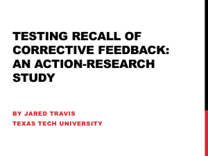 Testing Recall of Corrective Feedback