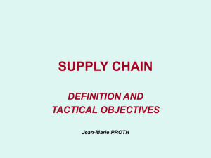 Supply Chains: definition and tactical objectives