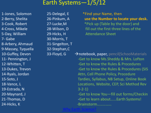 Earth Systems*8/11/11