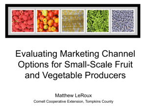 Marketing Channels and Small Farms