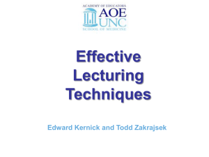 Effective Lecturing - UNC School of Medicine