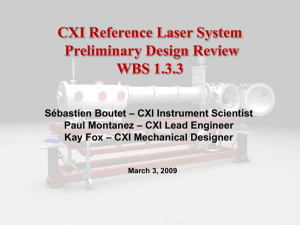 CXI Reference Laser System Preliminary Design Review WBS 1.3.3