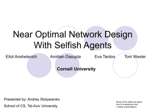 Near Optimal Network Design With Selfish Agents