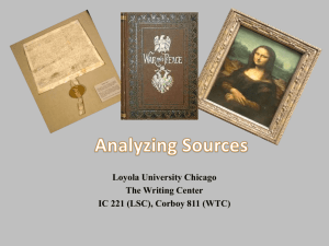 Analyzing Texts and Sources