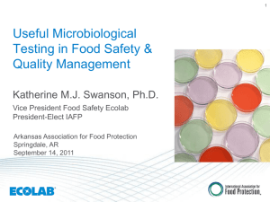 Useful Microbiological Testing in Food Safety & Quality Management