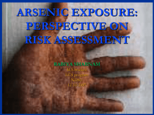 ARSENIC RISK ASSESSMENT