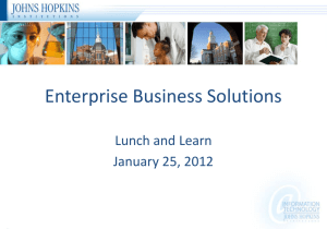 Enterprise Business Solutions - Information Technology at the Johns
