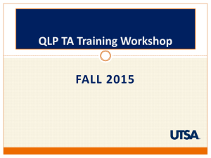 QLP TA Training Workshop