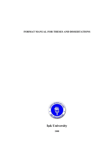 Table of Contents - Işık Üniversitesi