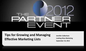 In House List - The Partner Connections Event