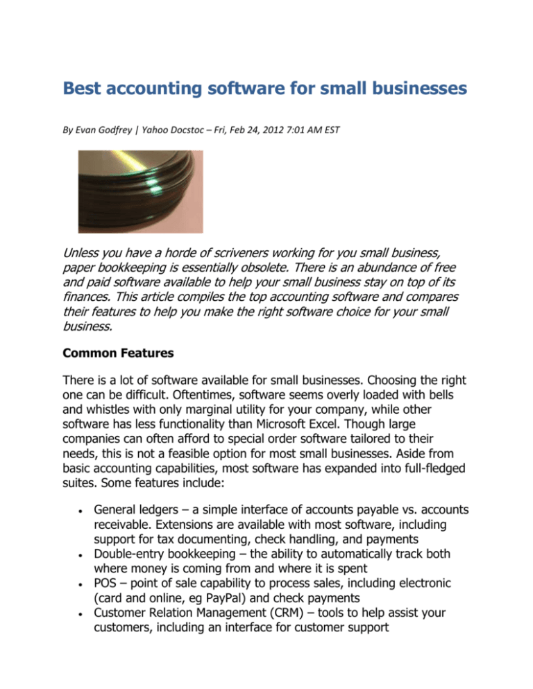 bookkeeping accounting software for small business