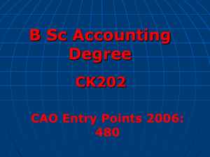 B Sc Accounting Degree