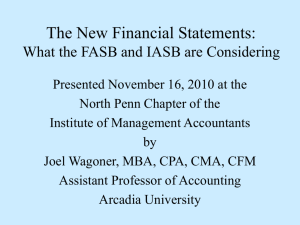 BA202: Managerial Accounting - Joel Wagoner, CPA, CMA, CFM, MBA