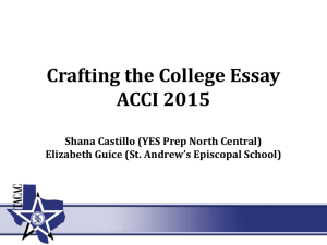 Crafting the College Essay - Texas Association for College