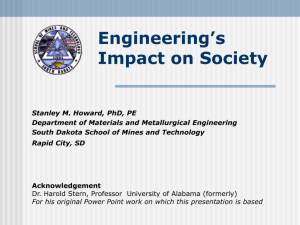 Societal Impact of Engineering - South Dakota School of Mines and