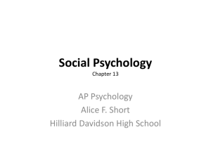 Social Psychology PRESENTATION