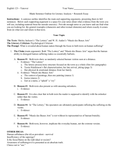 English 123 Sample Outline for Literary Analysis + Research Essay