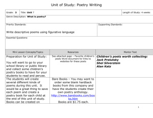 Unit of Study: Poetry Writing - Colorado Springs School District 11