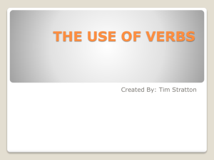 the use of verbs - Fall2010