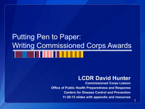 Writing Commissioned Corps Awards