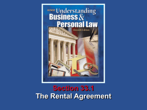 Understanding Business and Personal Law The Rental Agreement