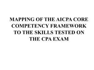 mapping of the aicpa core competency framework to the skills tested