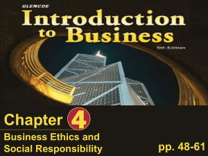 Business Ethics and Social Responsibility