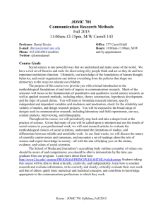 701: Communication Research Methods
