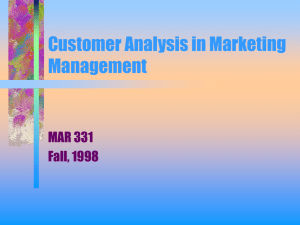 Customer Analysis in Marketing Management