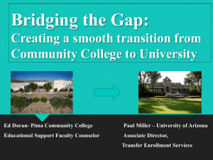 Pima Community College STU 210 Transfer Strategies