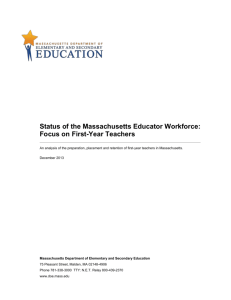 I. First-Year Teachers and the Massachusetts Educator Workforce in