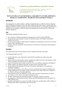 medical conditions - diabetes management policy