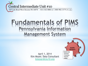 PIMS Pennsylvania Information Management System