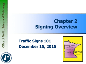 Signing overview - Minnesota Department of Transportation