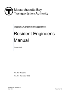 Resident Engineer's Manual Rev. 2 May 2012