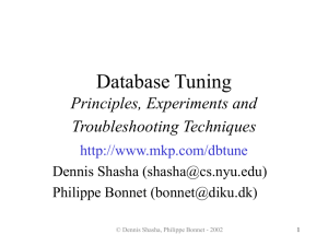database tuning in ppt - NYU Computer Science Department