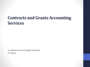Contracts and Grants Accounting Services Comprehensive Budget