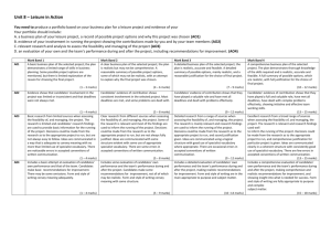 Unit 8 Assessment criteria