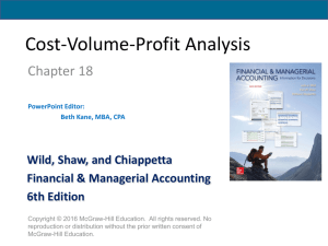 Cost-Volume-Profit Analysis - McGraw Hill Higher Education