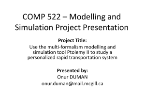 COMP 522 – Modelling and Simulation Project Presentation